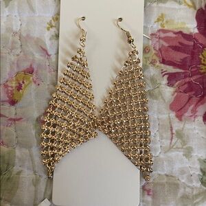 Elegant Gold Mesh Earrings